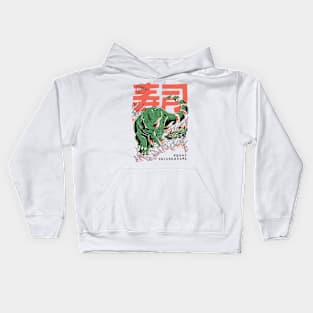 Sushi Triceratops // Vintage Japanese Style Illustration Dinosaur Kids Hoodie